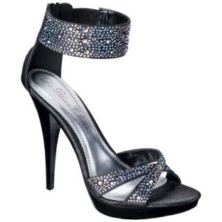 Womens De Blossom Silvia Ankle Strap High Heel Sandal   Black 6
