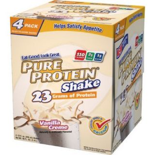 Pure Protein Vanilla Creme Shake 12 oz   4 Bottles