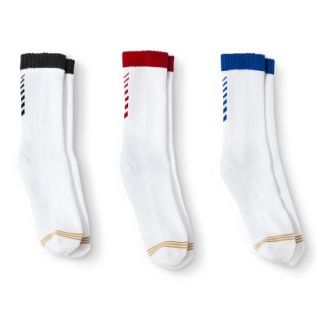 Signature GOLD by GOLDTOE Boys 3 Pack Athletic Arrow Crew Sock   White M