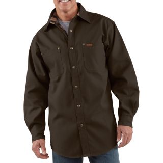 Carhartt Canvas Shirt Jacket   Dark Brown, Small, Model S296