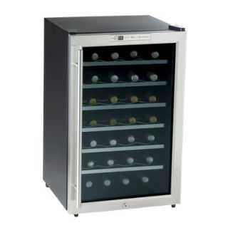 The Wine Enthusiast 28 Bottle Silent Wine Refrigerator   Stainless Steel