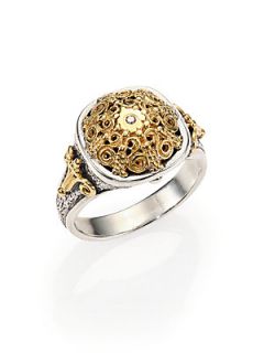 Konstantino Diamond, 18K Yellow Gold & Sterling Silver Ring   Gold