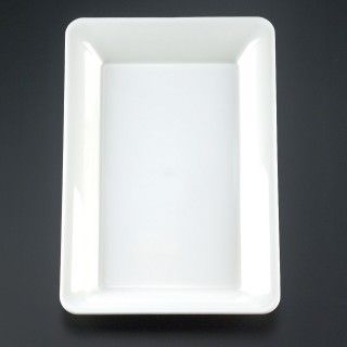 White 10 x 14 Rectangular Plastic Tray