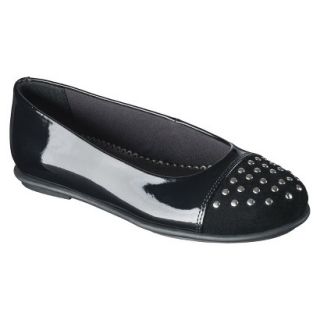 Girls Rachel Shoes Ava Patent Studded Flat   Black 4