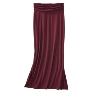 Merona Womens Knit Maxi Skirt w/Ruched Waist   Berry Cobbler   S