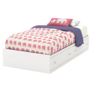 Kids Bed Litchi 2 Drawer Kids Bed   Pure White