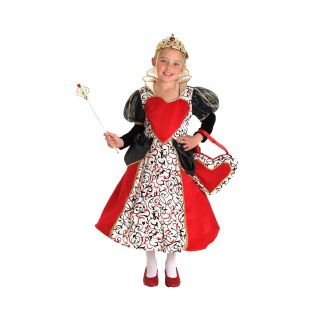Queen of Hearts Girls Costume, Red/Black, Girls