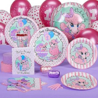 Pink Poodles in Paris 1st Birthday Standard Party Pack for16
