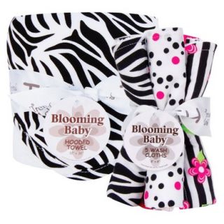 Trend Lab 6pc Hooded Towel and Wash Cloth Set   Zebra