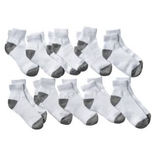 Boys Cherokee White 10 pk Ankle Socks 5.5 8.5