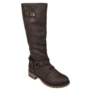 Womens Bamboo By Journee Buckle Boots   Cognac 7