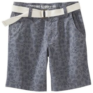 Mossimo Supply Co. Mens Belted Flat Front Shorts   Gray Print 36