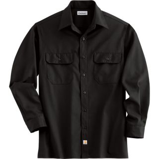 Carhartt Long Sleeve Twill Work Shirt   Black, 2XL Tall, Model S224