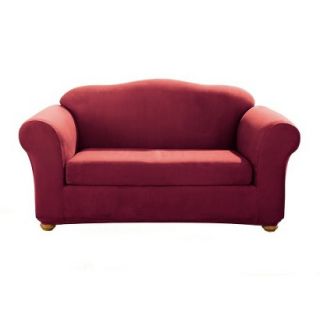 Sure Fit Stretch Suede 2 pc. Loveseat Slipcover   Burgundy