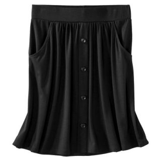 Merona Petites Button Front Skirt   Black LP