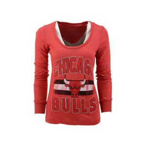 Chicago Bulls NBA Wmns Long Sleeve Triblend Scoop T Shirt