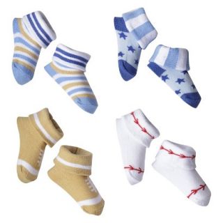 Luvable Friends Newborn Boys 4 Pack Little Socks   Blue/White 0 6 M