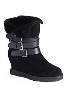 Ash Yes Suede & Shearling Fold Over Boots