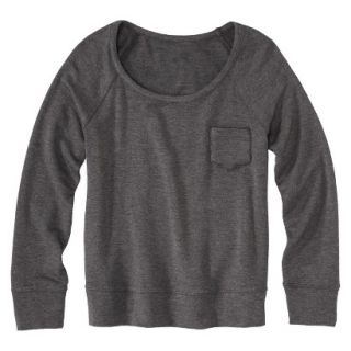 Merona Womens Sweatshirt Top w/Pocket   Heather Gray   M