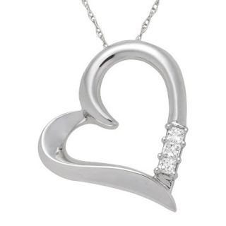 0.1 CT.T.W. Princess cut Diamond Heart Pendant Necklace in 14K White Gold