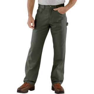 Carhartt Loose Fit Canvas Carpenter Jean   Dark Moss, 40 Inch Waist x 34 Inch