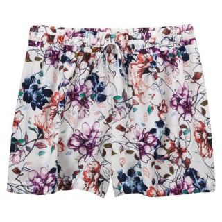 Mossimo Womens 5 Drapey Shorts   Floral Print/Cream XL