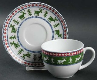 Wedgwood Nordica Flat Cup & Saucer Set, Fine China Dinnerware   Home Coll, Reind
