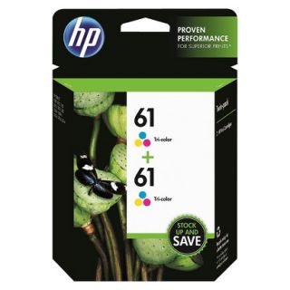 HP 61 Tri Color Ink Cartridge Twin Pack   Multicolor (CZ074FN#140)