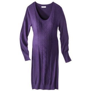 Liz Lange for Target Maternity Long Sleeve Cable Sweater Dress   Purple L