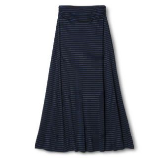 Merona Womens Knit Maxi Skirt   Black/Waterloo Blue Stripe   S