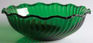 Anchor Hocking Forest Green Crimped Round Bowl   Forest Green,Glassware 40S 60
