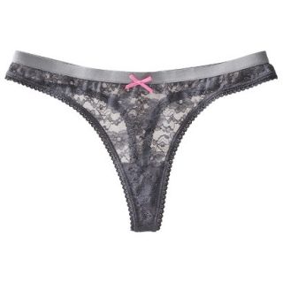 Xhilaration Juniors All Over Lace Thong Underwear   Iron Gray XS