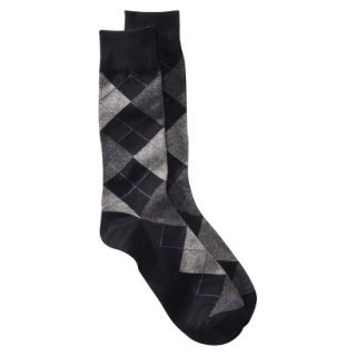 Merona Mens Argyle Socks 1Pk   Black/Gray
