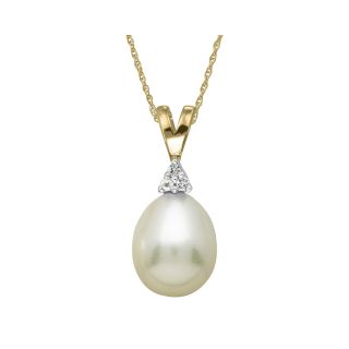 Certified Sofia Cultured Freshwater Pearl 14K Yellow Gold Pendant, Womens