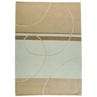 Hand knotted Indo tibetan Flow White Wool Rug (46 X 66)
