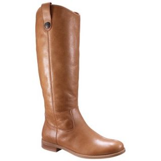 Womens Merona Kasia Genuine Leather Riding Boot   Tan/Natural 5.5