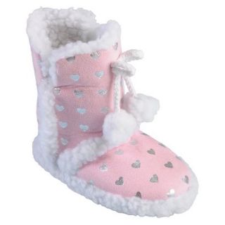 Girls Hailey Jeans Co Pom Pom Slipper Boots Pink  1/2
