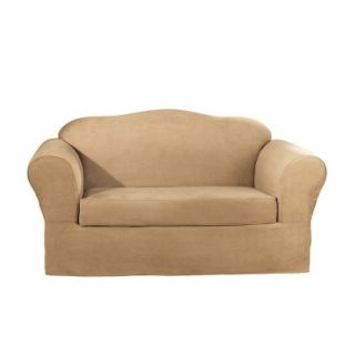 Sure Fit Suede Supreme 2 pc. Loveseat Slipcover   Taupe