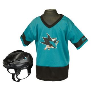 Franklin sports NHL Sharks Kids Jersey/Helmet Set  OSFM ages 5 9
