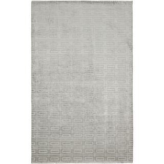 Hand knotted Mirage Silver Viscose Rug (8 X 10)
