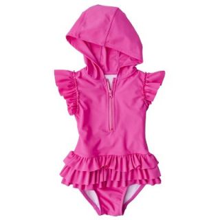 Circo Infant Toddler Girls Rashguard w/ Attached Swim Bottoms   Pink 5T