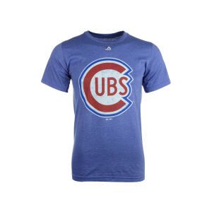 Chicago Cubs Majestic MLB Wrigley Distressed Logo T Shirt