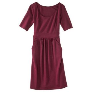 Merona Womens Ponte Elbow Sleeve Dress w/Pockets   Berry Cobbler   L