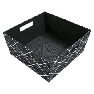 ITSO Medium Tapered Fabric Bin   Set of 3   Black/White Lattice