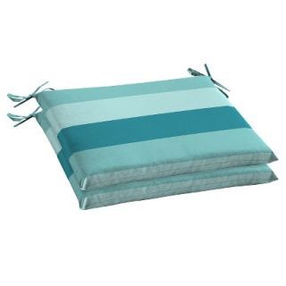 Room Essentials 2 Piece Outdoor Seat Cushion Set   Color Block Turquoise