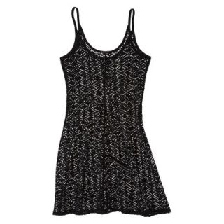 Xhilaration Juniors Crochet Swim Coverup Dress  Black L