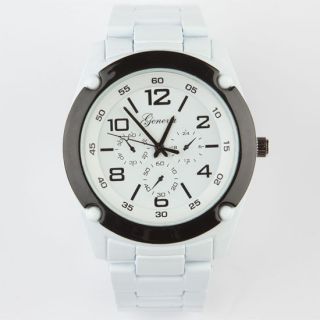 Two Tone Metal Watch White/Black One Size For Men 235937168
