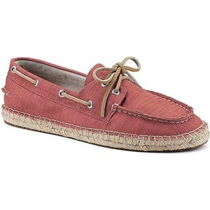 Sperry Top Sider Mens Espadrille 2 Eye Canvas Red Shoes, Size 11 M   1049535