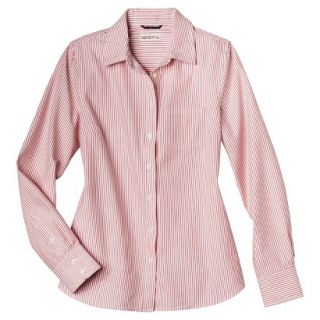 Merona Womens Favorite Button Down Shirt   Oxford   Orange Stripe   XL