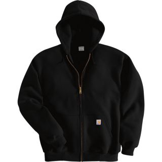 Carhartt Hooded Zip Front Sweatshirt   Black, X Large, Regular Style, Model K122